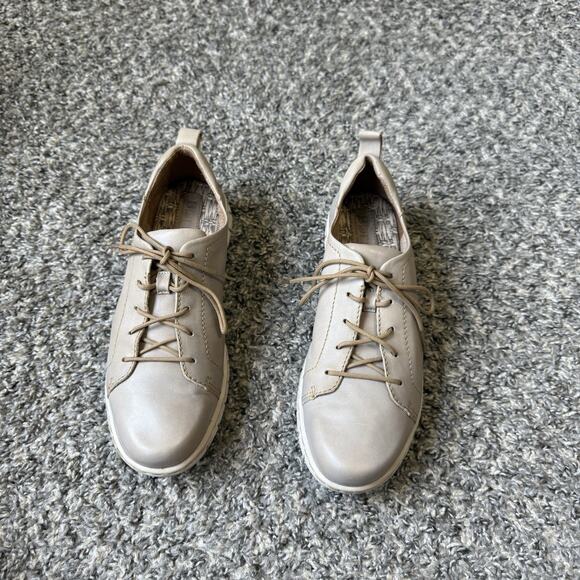 Born Women Naja Oxford Shoe Size 8 Taupe Brown Leather Comfort Sneakers Walking - Picture 4 of 10